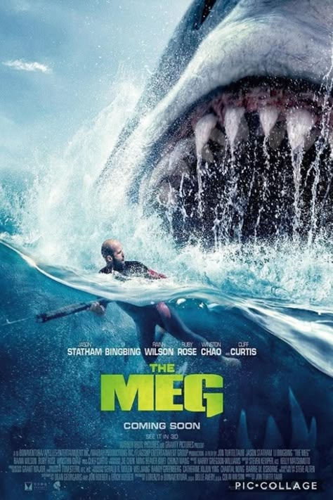 The Meg Movie, Meg Movie, Shark Film, Shark Movies, The Meg, Big Shark, Marianas Trench, Movie Recommendations, 2018 Movies