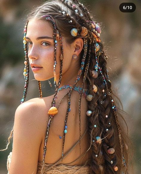 Siren Costume, Looks Hippie, Fair Outfits, Goddess Braids Hairstyles, Hippie Hair, Mermaid Outfit, Mermaid Aesthetic, Mermaid Costume, Maquillage Halloween