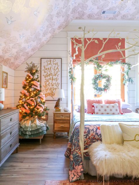 Pup Academy, Girlie Christmas, Restored Dresser, Weekend With Friends, Holiday Bedroom, Coffee In Hand, Big Girl Bedrooms, Relaxing Weekend, Christmas Bedroom