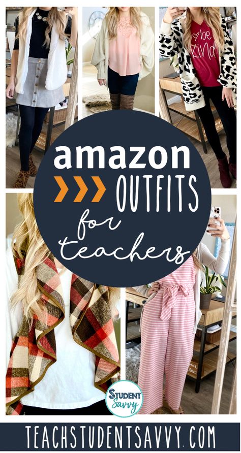 Hey Teachers, Ready to build your perfect teacher wardrobe? Like many of us, the only way I am able to shop for myself these days is online! I have a 10 month old at home and it’s super hard to get out of the house! *sigh* Not to mention, I live in a small Amazon Teacher Outfits, Teacher Outfits Amazon, Casual Teacher Outfits, Top Amazon Finds, School Teacher Outfits, Plus Size Teacher, Preschool Teacher Outfits, Teacher Outfits High School, Teacher Attire