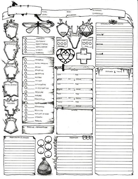 Pathfinder Character Sheet, Rpg Character Sheet, Dnd Diy, Dnd Things, Dnd Stats, Dnd Character Sheet, Dnd Crafts, Character Sheet Template, Dnd Memes