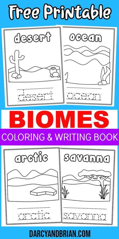 These free printable Biomes coloring pages are perfect for preschool, kindergarten, and first grade. You can easily use these for learning at home or at school. They work well as a quiet activity for morning work or as part of different unit studies. Animal Habitats Preschool, Biomes Activities, Ecosystem Activities, Habitat Activities, Learning At Home, Unit Studies, Kindergarten Science, Printable Activities For Kids, Animal Habitats