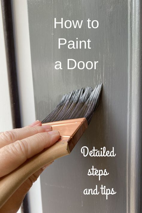 How to Paint a Door: The Step-by-Step Guide - DIY Home Improvement Blog Painting Wood Doors, Paint Inside Of Front Door, Painting Doors Interior, How To Paint Front Door, How To Paint Interior Doors, Wooden Door Paint, Fromt Doors, Painting Metal Doors, Paint A Door