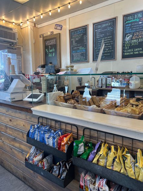 Small Sandwich Shop Interior, Grab And Go Cafe Design, Clothing Store With Coffee Shop, Deli Decor Ideas, Sandwich Coffee Shop, Food Displays Cafe, Deli Business Ideas, Deli Shop Ideas, Small Town Coffee Shop Interior