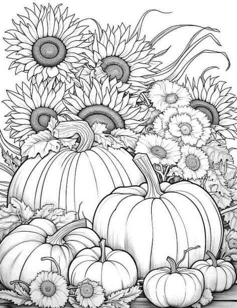 Fall Pictures To Color For Adults, Coloring Pages Fall Free Printables, Coloring Pages For September, Mabon Coloring Pages, Aesthetic Fall Coloring Pages, Free Autumn Coloring Pages, Autumn Coloring Pages For Adults, September Coloring Sheets, Adult Fall Coloring Pages