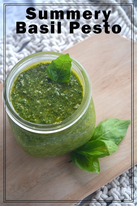 Homemade Basil Pesto is easy to make so you can whip it up in just a few minutes. You'll love it all summer long Easy Basil Pesto Recipe, How To Make Basil Pesto Homemade, Fresh Basil Pesto, Simple Basil Pesto, Easy Basil Pesto Recipe Nut Free, Harvesting Basil, Gluten Free Pesto, Homemade Pesto Recipe, Basil Pesto Recipes