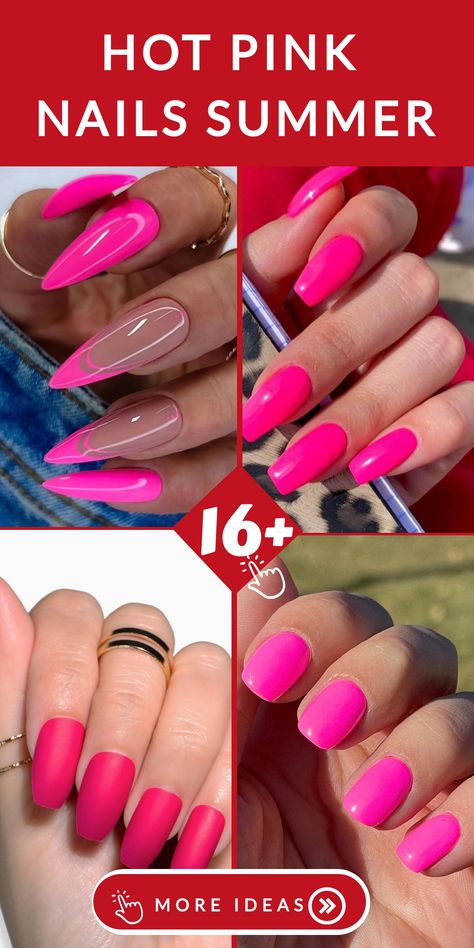 Elevate your summer look with our striking hot pink nails that guarantee a head-turning effect. Our range features an array of hues, from bold fuchsias to subtle pastel pinks, ideal for showcasing your individuality. Whether basking by the pool or attending a seasonal soirée, our hot pink nails promise to infuse your style with fun and whimsy. Crafted with premium ingredients and effortless application, revel in impeccable nails that endure all season long. Hot Pink Nails, Premium Ingredients, Summer Look, The Pool, Pink Nails, Summer Looks, Pastel Pink, Turning, Hot Pink