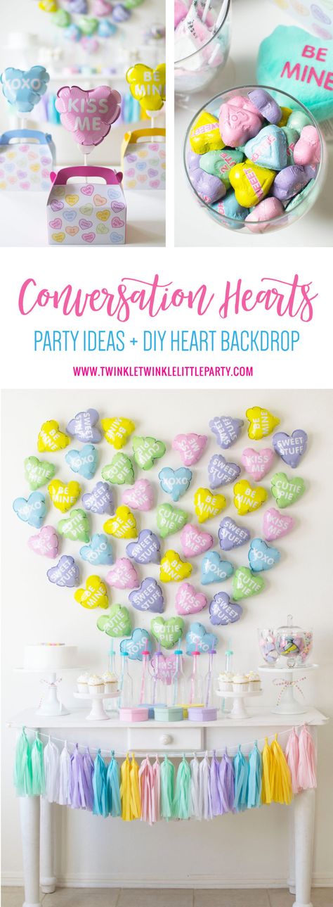 Heart Themed Birthday, Heart Backdrop, Valentines Theme, Sweetheart Candy, Valentines Weekend, Day Party Ideas, Diy Heart, Heart Party, Mini Balloons