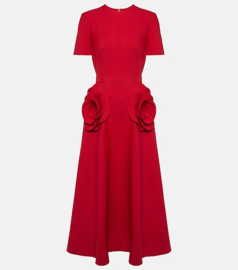 New Arrivals - Women's Luxury Fashion | Shop at Mytheresa Valentino Red, Short Sleeve Midi Dress, Valentino Dress, Midi Short Sleeve Dress, Red Midi Dress, Floral Applique, Red Valentino, Classy Dress, Valentino Garavani