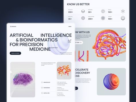 Website for biotech company Ardigen by Afterglow on Dribbble Biotech Branding, Innovation Branding, Biotech Company, Ui Ux Design, Global Community, Creative Professional, Exo, Web Design, Branding