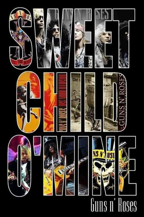 Rock Music Posters, Sweet Child O' Mine, Rock Band Posters, Heavy Metal Rock, Band Wallpapers, Seni 3d, Axl Rose, Music Posters, Rock Posters