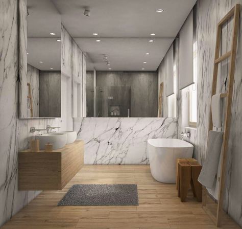 Bathroom. Marmur. Wood Marble Walls Wood Floor Bathroom, Marble Wood Bathroom, Marble And Wood Bathroom, Wood And Marble Bathroom, Best Bathroom Designs, Bathroom Design Inspiration, Wood Bathroom, Bathroom Remodel Shower, Marble Bathroom