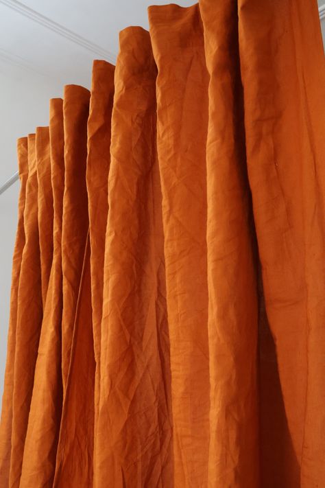 Burnt orange Washed Linen Solid Farmhouse and Modern Linen Curtain for Living Room Door Window Curtain Set Custom Size Bedroom Linen Curtain by Theduvetcover on Etsy Curtains Handmade, Door Window Curtain, Balcony Curtains, Bedroom Linen, Curtains Door, Window Balcony, Handmade Curtains, Curtain For Living Room, Curtain For Door Window