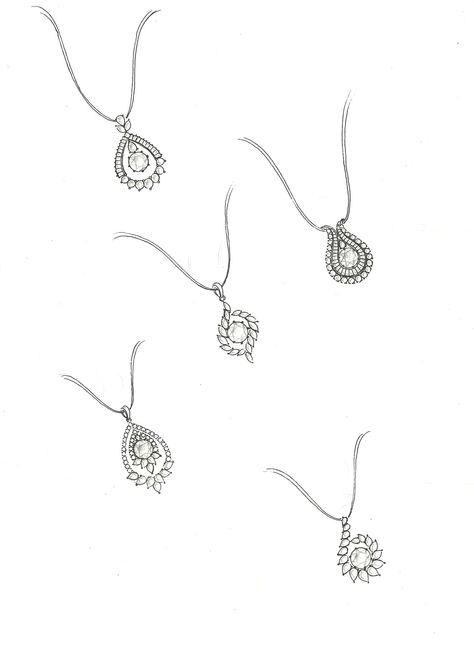 Jewel Drawing, Necklace Drawing, Jewelry Rendering, Jewelry Knowledge, Diamond Pendent, Diamond Pendants Designs, Art Jewelry Design, Jewellery Design Sketches, Jewelry Illustration