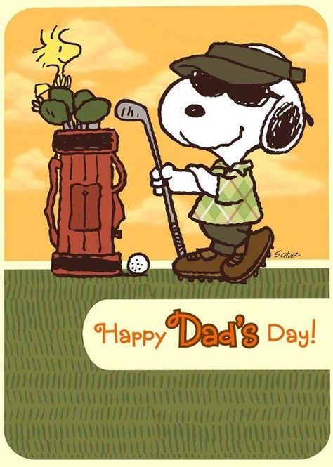 Happy Dad's Day - Snoopy and Woodstock Playing Golf Snoopy Und Woodstock, Golf Card Game, Woodstock Snoopy, Golf School, Miniature Golf Course, Golf Art, Golf Party, Snoopy Quotes, Golf Quotes