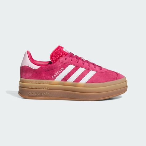 adidas Gazelle Bold Shoes - Pink | Women's Lifestyle | adidas US Gazelle Bold Shoes, Pink Gazelles, Adidas Gazelle Bold, Gazelle Bold, Bold Shoes, Mode Hipster, Outfits Jeans, Preppy Shoes, Moda Retro