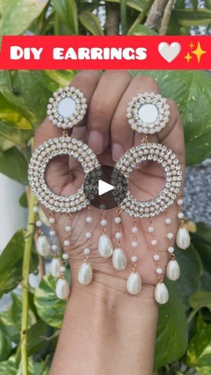 11K views · 1.1K reactions | DIY rhinestone earrings ✨🤍 . . .  Follow @diybyswati for more  . . . #diybyswati #rhinestones #rhinestoneearrings #diycrafts #diy #diyjewellerymaking #foryou #earrings #exploremore #explorepage #explore #foryoupage #fyp #handmadewithlove #diyearrings #handmadejewelry #trendingreels #kundanjewellery #viralreels #reelkarofeelkaro #reels #reelitfeelit #reelsinstagram #reelsindia #earringsoftheday #delhimetro #delhi | SWATI SHARMA | Faris Shafi · Blockbuster Diy Rhinestone Earrings, Ballroom Necklace, Jewellery Diy, Fabric Jewellery, Diy Rhinestone, Kundan Jewellery, Fabric Jewelry, Rhinestone Earrings, Diy Earrings