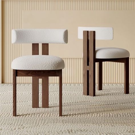 This 2-piece velvet dining chairs set showcases a modern silhouette with a mix of materials, making them an eye-catching addition to your dining area. Made to look good while providing comfort and durability, this modern accent chair invites your guests to come to have a seat and stay for a while. Modern Dining Chairs Wood, Unique Dining Chairs, Modern Kitchen Chairs, Modern Wood Dining Chair, Dining Chairs Modern, Dining Table Sets, Comfortable Accent Chairs, Modern Farmhouse Dining, Dinning Set