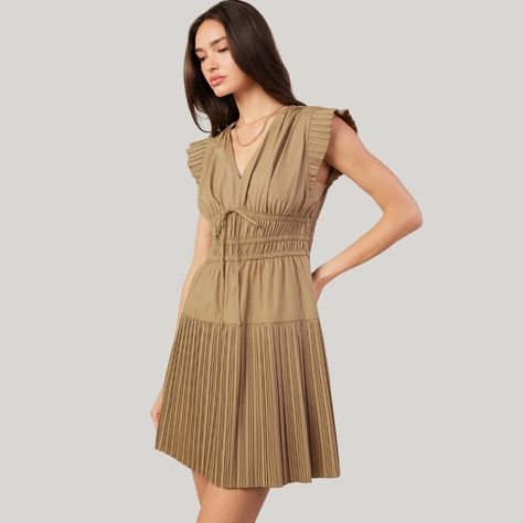 Pleats, please. 🤎 Loving this pleated mini dress a latte. ☕#areyoucurrentair #shirtdress⁠ ⁠ Pleated Mini Dress, One Piece For Women, Shirt Dress, One Piece, Mini Dress, Dresses