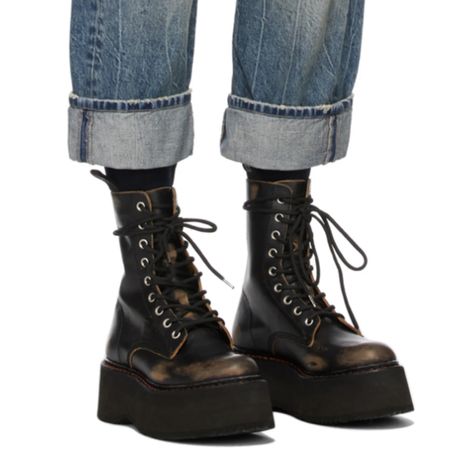 R13 Boots, Edgy Streetwear, Goth Shoes, Shoes Outfit, Big Clothes, Little Outfits, Wardrobe Style, Boots Outfit, Platform Boots