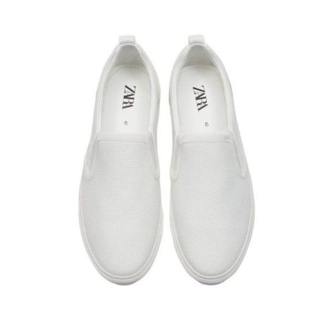 Laceless Sneakers. Decorative Embroidered Detail Across The Instep. Elastic Side Gores For Slipping On With Ease. Contrast White Sole. Zara Shoes Sneakers, Laceless Sneakers, Zara Sneakers, Tan Sneakers, Fur Sneakers, Black Athletic Shoes, Beige Sneakers, Velcro Sneakers, Black And White Sneakers