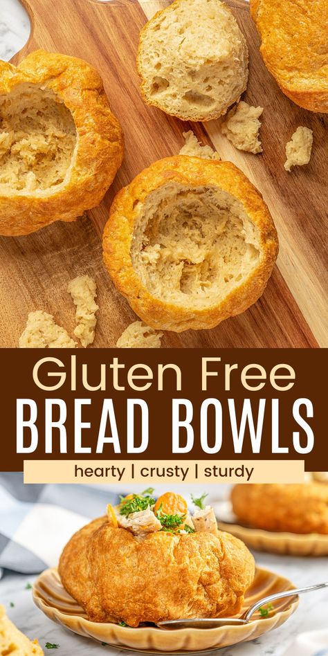 Gluten Free Bread Bowl Recipe, Homemade Bread Bowls, I Lost 100 Pounds, Easy Homemade Bread, Gluten Free Sourdough Bread, Homemade Gluten Free Bread, Best Gluten Free Bread, Favorite Soups, Gluten Free Sourdough