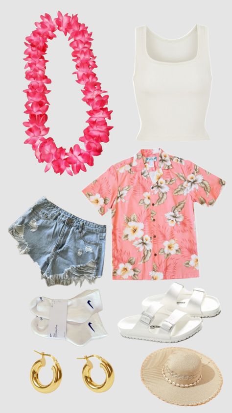 Football Themes - Hawaiian/Tropical/Beach - #fridaynightlights #hawaiivibes Hawian Outfits, Hawaiian Themed Outfits, Hawaiian Party Outfit, Football Season Outfits, Preppy Vsco Outfits, Football Game Outfit Highschool, Tropical Outfits, Spirit Week Outfits, Tropical Outfit