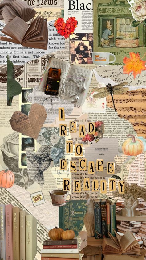 #books #reading #autumn Reading Autumn, Iphone Screen Savers, Quote Collage, Pretty Wallpapers Tumblr, Collage Book, Collage Board, Book Wallpaper, Summer Books, Kindle Case