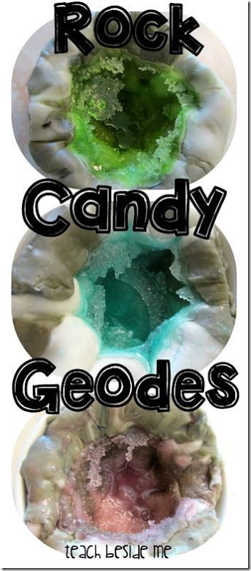 Rock Candy Geodes (Edible Science Experiment) - this is such a fun science project that kids are going to be so impressed with! Preschool, Kindergarten, 1st-5th grade science Candy Geodes, Kitchen Science Experiments, Science Experience, Rock Science, Growing Crystals, Kid Experiments, 5th Grade Science, Science Activities For Kids, Fair Projects