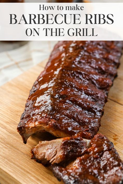 Barbecue Ribs recipe on the Grill Bbq Rib Marinade Recipes, Bbq Pork Back Ribs Grill, Bbq Ribs On The Grill Recipe, Barbecue Recipes Grill Meat, Rib Rubs For Grilling, Barbecued Ribs On The Grill, Ribs On Flat Top Grill, Tender Ribs On The Grill, Pork Side Ribs Bbq