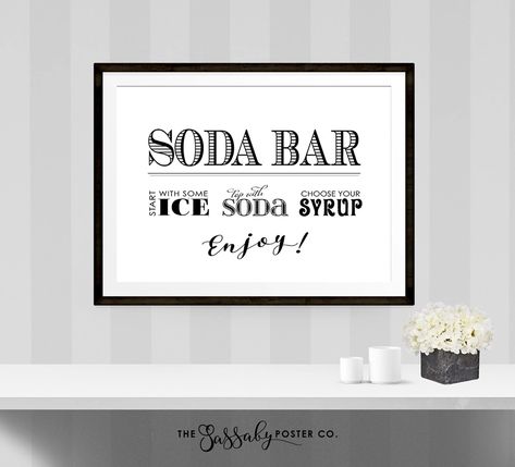 Soda Bar Poster INSTANT DOWNLOAD Printable Party Sign - Etsy Australia Movie Night Decorations, Soda Bar, Bar Signage, Food Stand, Happy Hour Cocktails, Wedding Halloween, Bar Poster, Food Stands, Shower Bebe