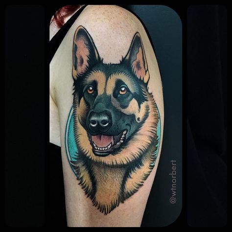 His name is Thor! Thanks Kara! Tattoo German Shepherd, Gsd Tattoo, Dog Cat Tattoo, Dogs Tattoo Ideas, German Shepherd Tattoo, Paw Tattoos, Shepherd Tattoo, Cat And Dog Tattoo, Dogs Tattoo