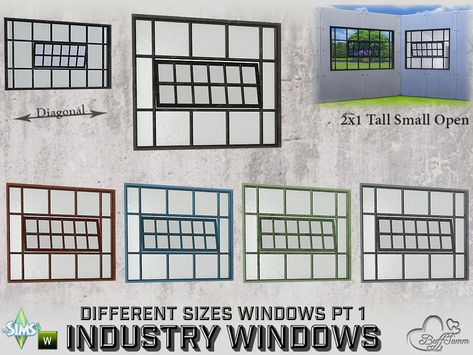 The Sims Resource - Industry Windows 2x1 Tall Small Open Factory Windows, Sims 4 Cc, The Sims Resource, Sims Resource, The Sims, Sims 4, Floor Plans