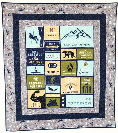 A Scout Is – Panel Quilt + FREE Pattern! – Riley Blake Designs Eagle Scout Quilt, Eagle Scouts, Eagle Scout, Boy Scout, Panel Quilts, Shirt Quilt, Heads Up, Riley Blake Designs, Boy Scouts