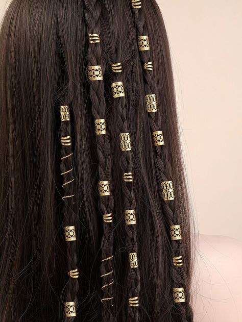 90pcs Hollow Out Hair Ring, Dreadlocks Beads Hair Braid Rings Clips Dread Locks Hair Braiding Metal Cuffs Decoration/Accessories Jewelry, unisex for Sale Australia| New Collection Online| SHEIN Australia Ethiopian Hair, Braid Rings, Hair Braid Beads, Hair Braid Rings, Locks Hair, Dread Locks, Dread Jewelry, Dread Accessories, Dreadlock Jewelry