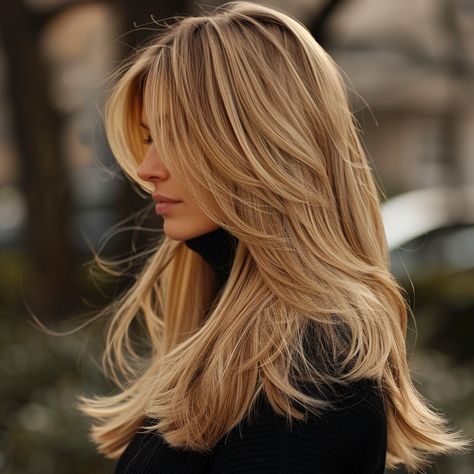 trendy-long-layered-haircuts Layered Voluminous Haircuts, Long Hair Volume Layers, Layers On Long Blonde Hair, Haircut For Long Blonde Hair, Long Straight Honey Blonde Hair, Long Hair Layers Hairstyles, Long Layer Blonde Haircut, Trending Haircuts Layers, Simple Hairstyle For Layered Hair