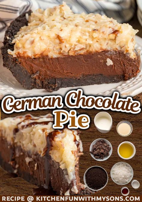 Chocolate Coconut Pie Recipes, Best No Bake Pie Recipes, Chocolate Macadamia Nut Pie, German Chocolate Cream Pie, Easy No Bake Pies 4 Ingredients, Easy No Bake Pie Recipes, Microwave Chocolate Pie, Easy No Bake Pies, Oreo Pie Crust Recipe