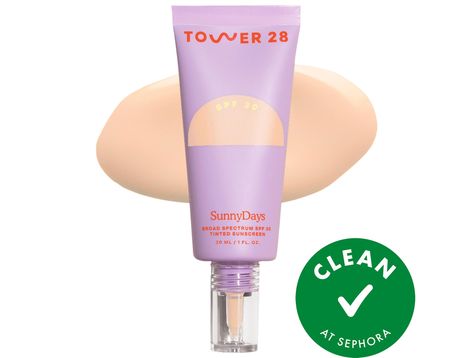 Check out this product at Sephora.com - Tower 28 Beauty SunnyDays SPF 30 Tinted Sunscreen Foundation - 13 La Cienega Sunscreen Foundation, Tower 28 Beauty, Tower 28, Foundation With Spf, Tinted Sunscreen, Warm Undertone, Sephora, Sunscreen, Foundation