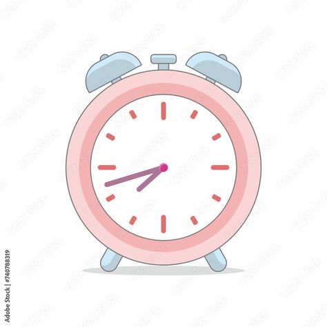 Pink cute alarm clock image cartoon vector illustration Alarm Clock Cartoon, Cartoon Clock, Calligraphy Borders, Clock Sticker, Cute Alarm Clock, Pink Glitter Wallpaper, Cute Clock, Iphone Aesthetic, Glitter Wallpaper