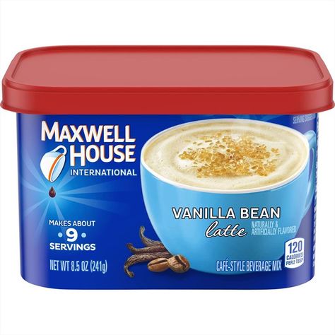 MAXWELL HOUSE COFFEE: One 8.5 oz canister of Maxwell House International Vanilla Bean Latte Café-Style Instant Coffee Beverage Mix. CAFE STYLE FLAVOR: Maxwell House International Vanilla Bean Latte Café-Style Beverage Mix has a consistently great taste Amazon Product Benefit 4. Biscuit Pudding, Maxwell House Coffee, Eggless Chocolate Cake, French Vanilla Coffee, Chicken Snacks, Maxwell House, Coffee Treats, Snack Bites, Coffee Mix