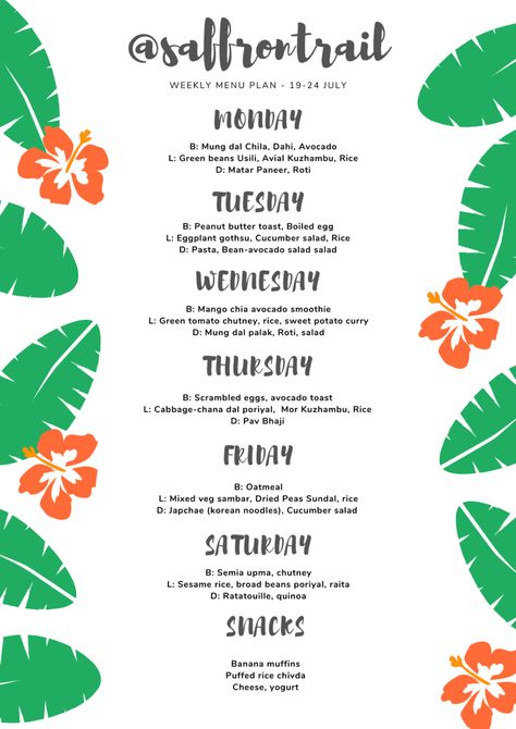 Weekly Menu Plan - Healthy Vegetarian South Indian Meal Plan Weekly, Easy Indian Vegetable Recipes, Healthy Dinner Recipes Vegetarian Indian, Indian Food Menu, Quinoa Snacks, Vegetable Recipes Dinner, Indian Vegetable Recipes, 1200 Calorie Diet Meal Plans, Weekly Menu Plan