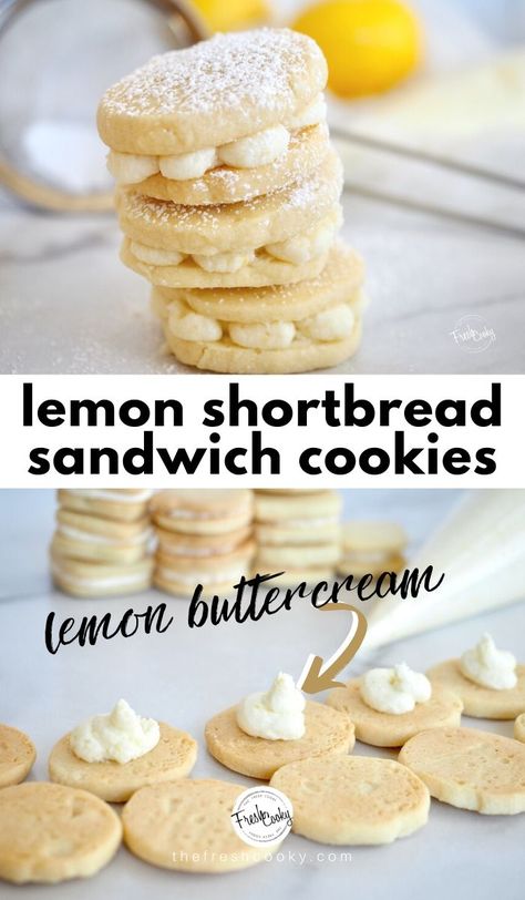 Lemon Sandwich Cookies, Lemon Sandwich, Tasty Sweets, Lemon Shortbread, Lemon Shortbread Cookies, Lemon Cookie, Lemon Layer Cakes, Sandwich Cookie, Chocolate Slice