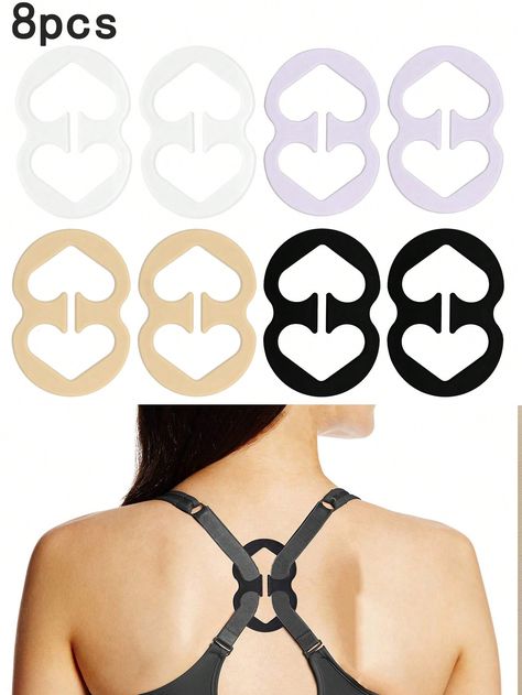 8pcs Bra Strap Clips,Invisible Bra Clasp,Women's Bra Straps Holder,Anti-Slip Buckles Conceal Straps,Back Conceal Straps (Black, White, Beige, Clear)I discovered amazing products on SHEIN.com, come check them out! Bra Strap Clip, Bra Strap Holder, Fabric Trimmings, Invisible Bra, Bra Strap, Womens Bras, Bra Straps, Crafts Sewing, White Beige