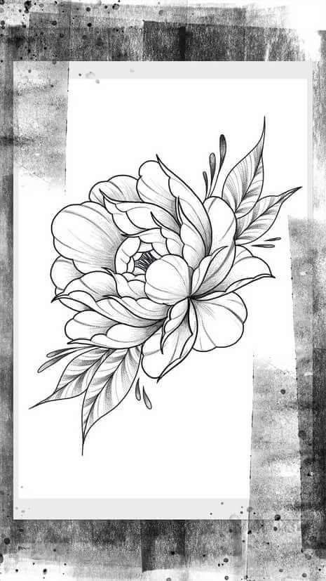 Floral Tattoo Stencil, Flower Tattoo Drawings, Flower Line Drawings, Tato Lengan, Peonies Tattoo, Illustration Blume, Floral Tattoo Design, Flower Sketches, Floral Drawing