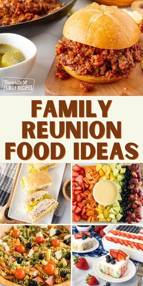 I have created a list of our favorite family reunion food ideas with some handy tips included. The key to a successful family reunion is all in the planning. Whether you have a family of 10 or a family of 100, you should be able to find at least a meal or two that will work for you! Family Reunion Meals Cooking For A Crowd, Family Reunion Foods Feeding A Crowd, Dish For Family Reunion, Food For Reunion, Food Ideas For Family Reunion, Summer Family Reunion Ideas, Sides For Family Reunion, Family Reunion Menu Ideas, Outdoor Family Reunion Food Ideas