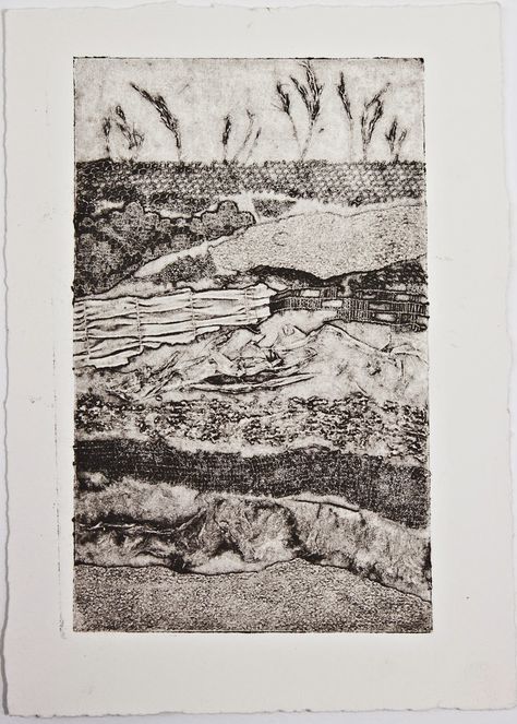 Collagraph print "Earth Layers I" by Fenfolio Collagraph Printmaking, Collagraphy, Intaglio Printmaking, Inspirational Graphics, Tinta China, Louise Bourgeois, Printmaking Art, Monoprint, Chiaroscuro