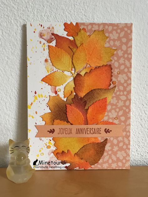 Carte d'Anniversaire Thème Automne. Carte Halloween, Basic Grey, Scrapbooking, Halloween, Art