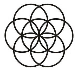 The Flower of Life has 7 intersecting circles, triangles, and acute angles. Runic Writing, Druid Symbols, Flower Of Life Symbol, Sacred Geometry Symbols, Adinkra Symbols, Mandala Stencils, Seed Of Life, Flower Of Life, Life Tattoos