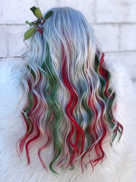 Holiday Hair Color, Hair Color Styles, Hair Rainbow, Hair Colorful, Pulp Riot Hair Color, Colored Hair Tips, Pulp Riot Hair, Pulp Riot, Christmas Hairstyles