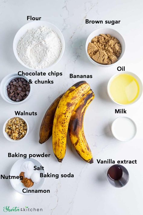 Healthy Eggless Banana Bread, Egg Less Banana Bread, Easy Banana Bread No Egg, No Eggs Banana Bread, Chocolate Chip Banana Bread No Eggs, Banana Bread With No Eggs, Banana Bread Recipe Egg Free, Eggless Banana Bread Muffins, Banana Bread No Eggs Recipe